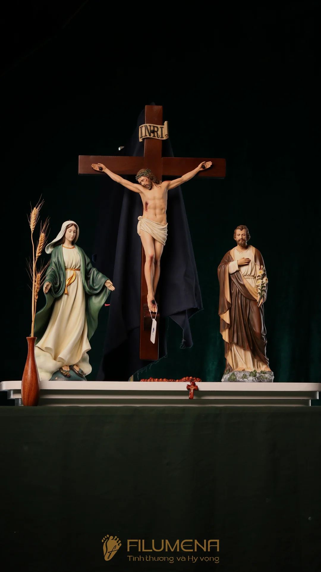 Bàn thờ Thiên Chúa bằng gỗ 1 kệ 3 tầng mã BT3