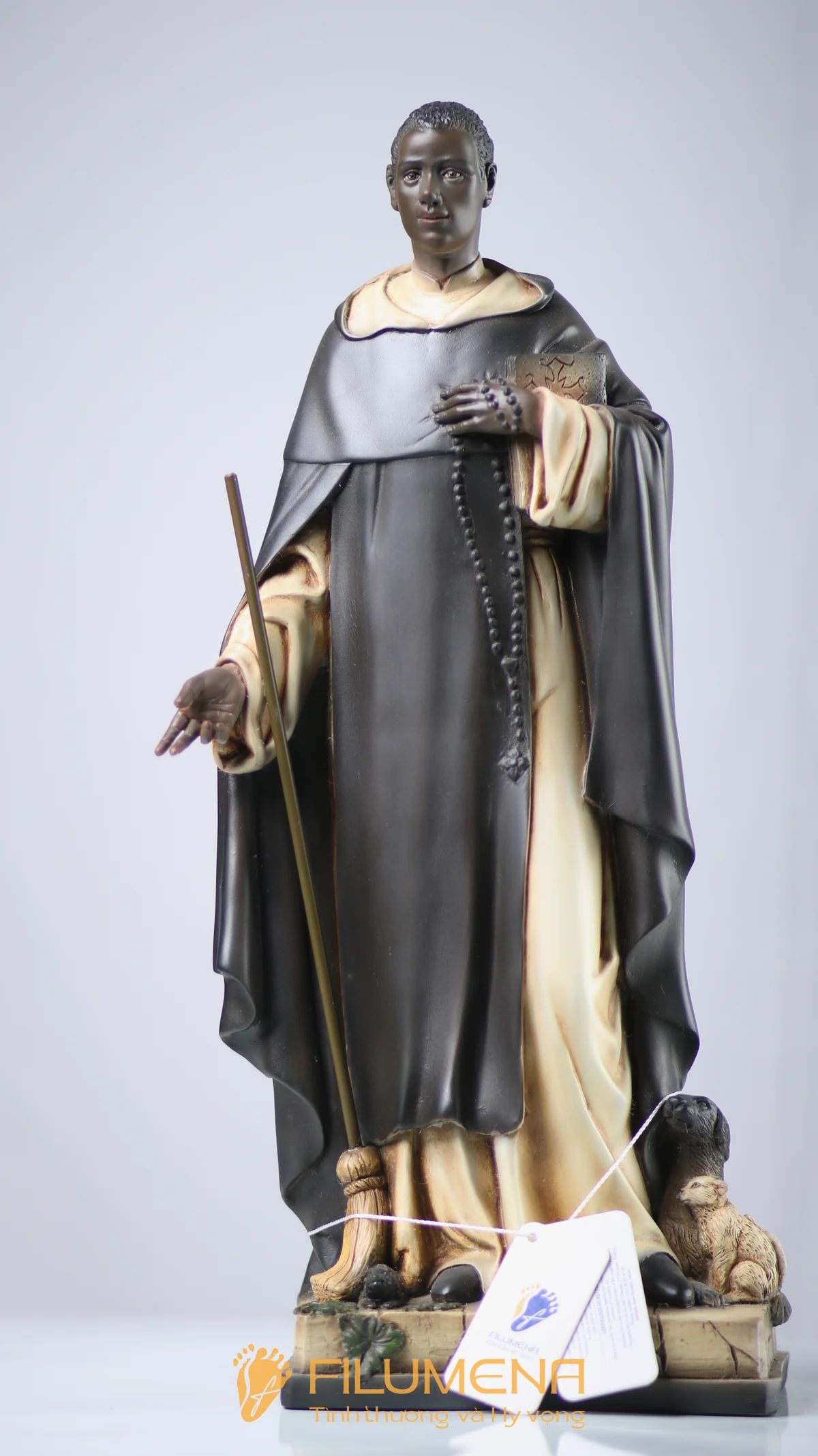 Tượng Thánh Martinô de Porres 40 cm