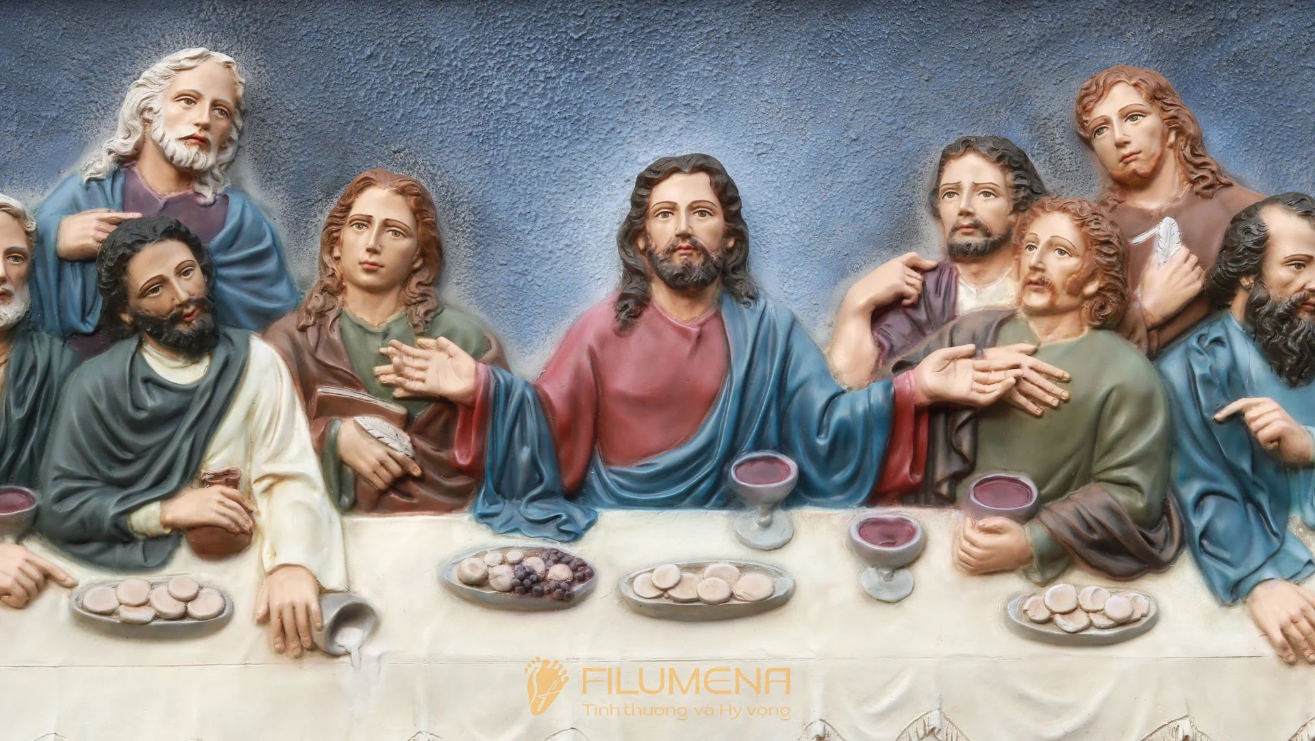 Phù điêu Bữa Tiệc Ly, sáng tác của Filumena