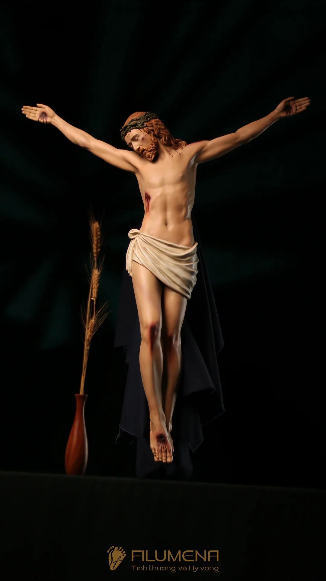 Tượng Chúa chịu nạn cao 80 cm bằng đá tái tạo