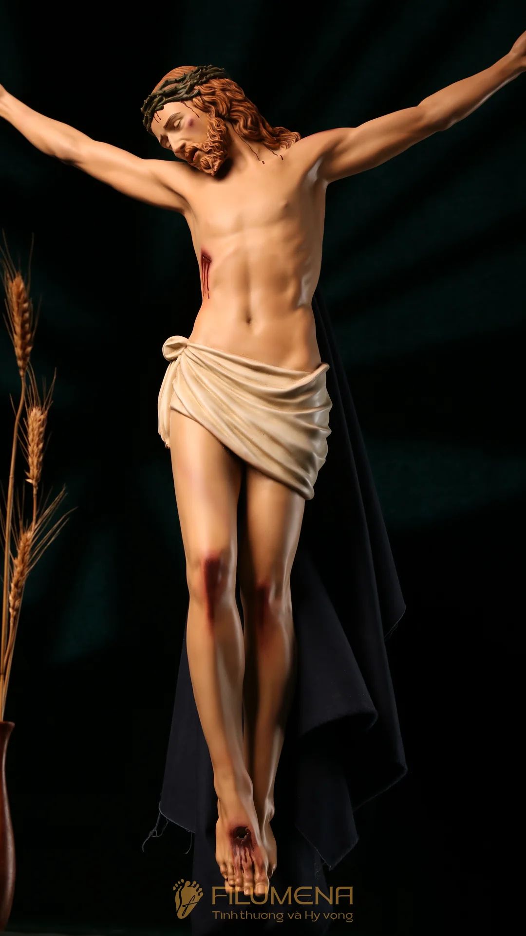 Tượng Chúa chịu nạn cao 80 cm bằng đá tái tạo