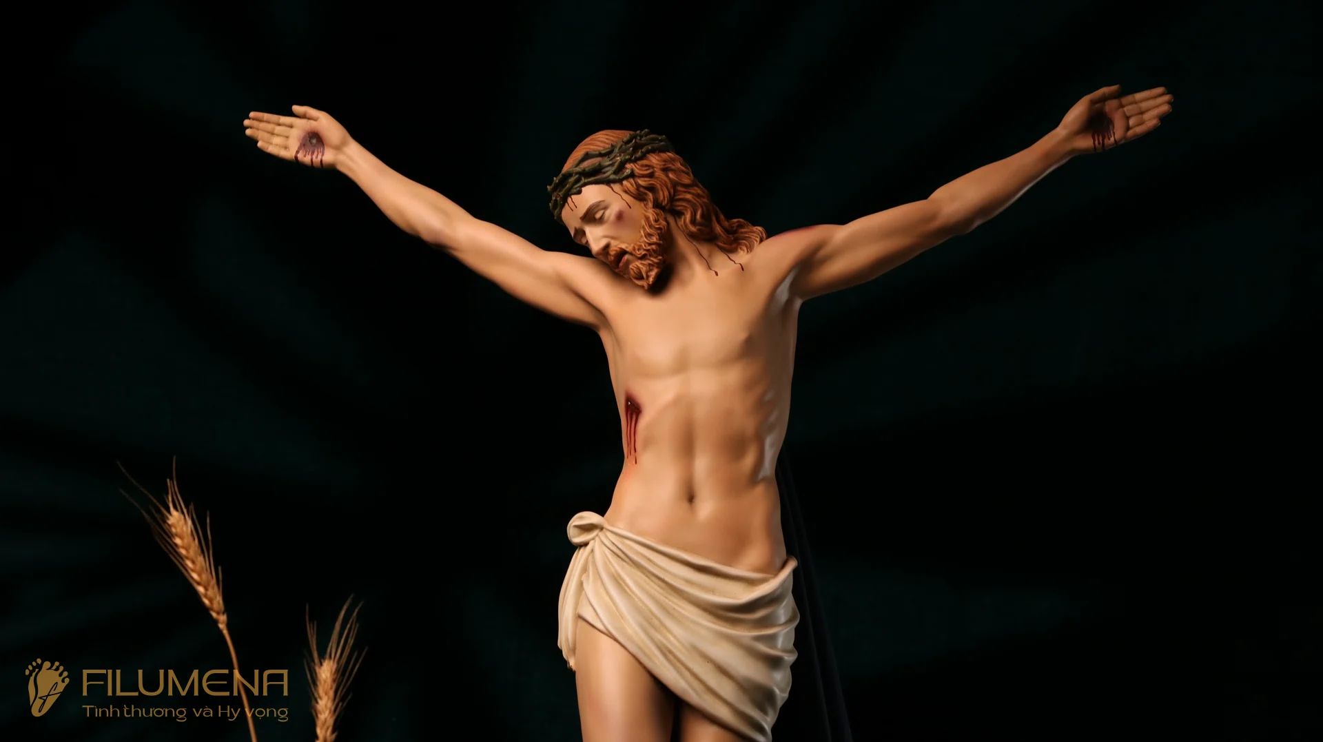 Tượng Chúa chịu nạn cao 80 cm bằng đá tái tạo