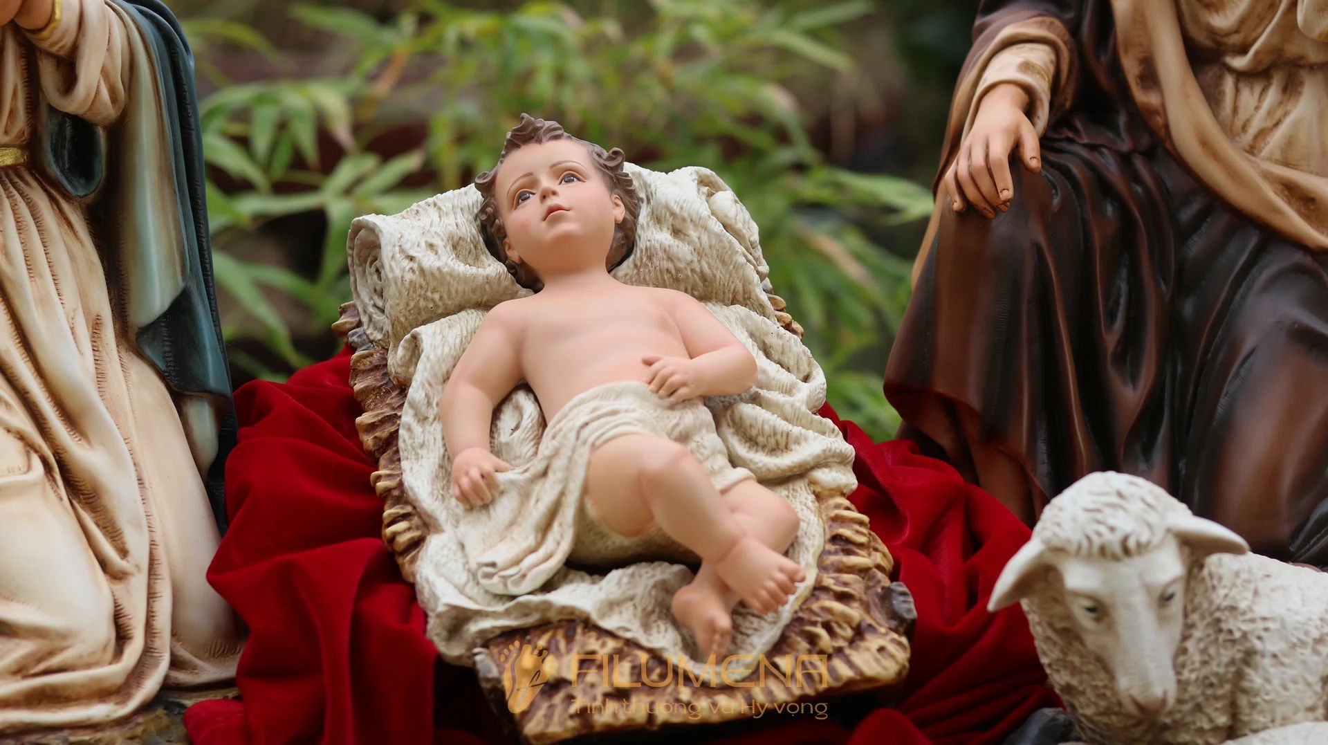 Tượng Chúa Hài đồng 27 cm cho bộ tượng Giáng sinh 50 cm