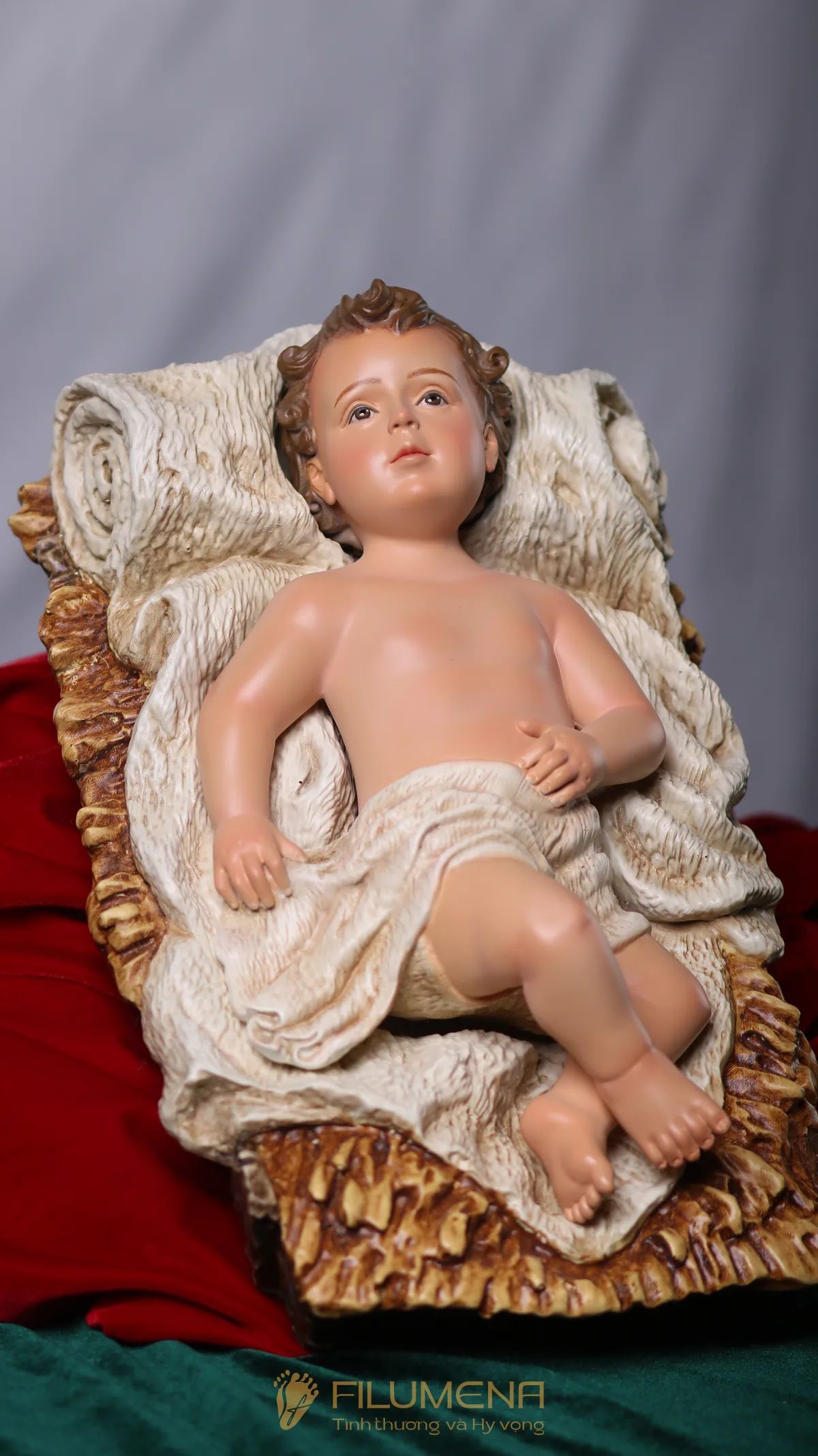 Bộ tượng Giáng sinh 50 cm 5 nhân vật tông màu sáng cổ điển