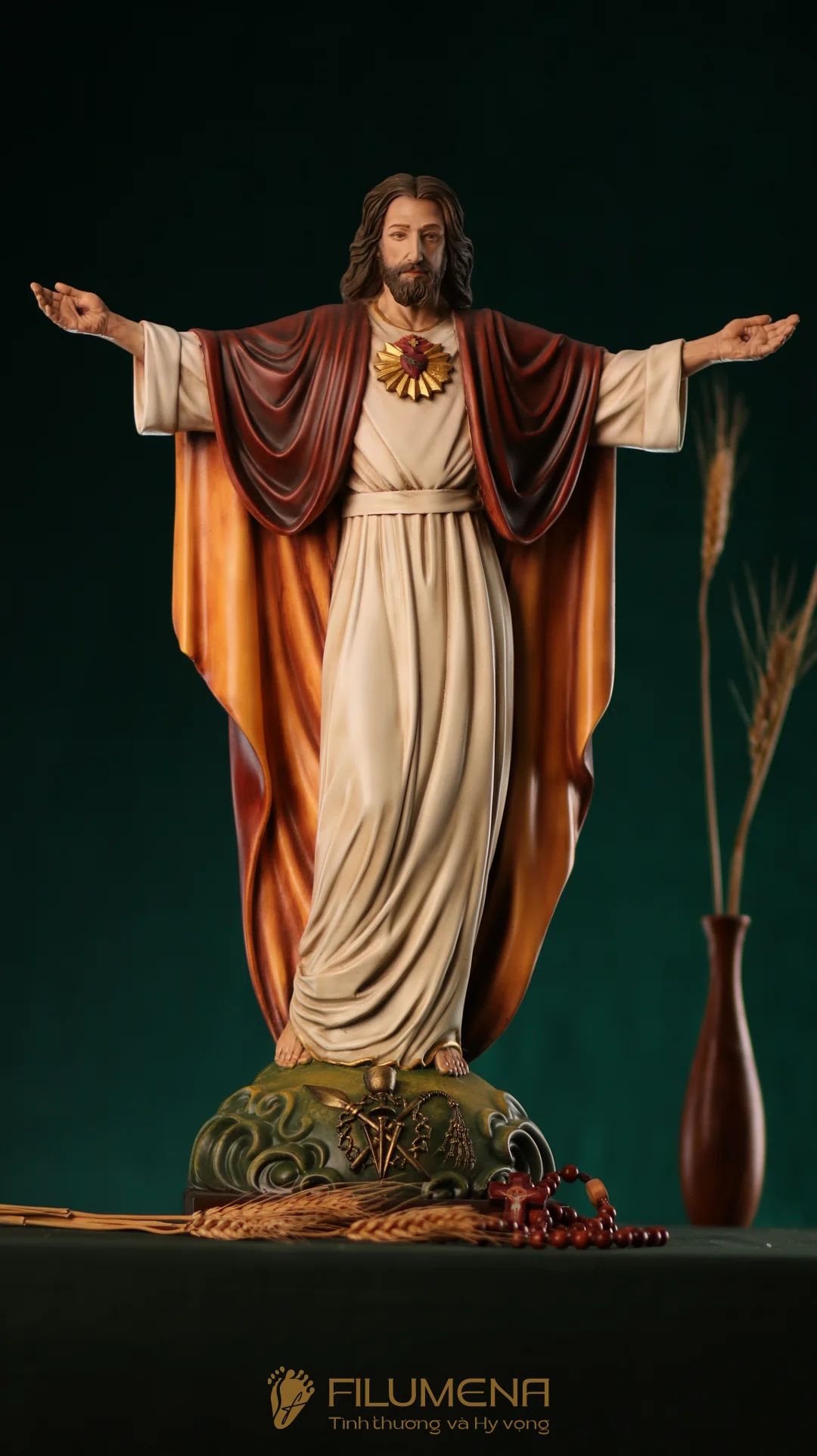 Tượng Chúa Ki-tô Vua Vũ trụ cao 50 cm bằng bột đá