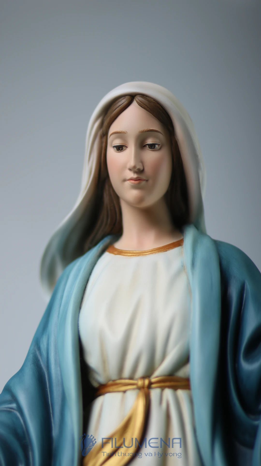 Tượng Đức Mẹ Ban Ơn cao 50 cm, 60 cm màu xanh nước biển