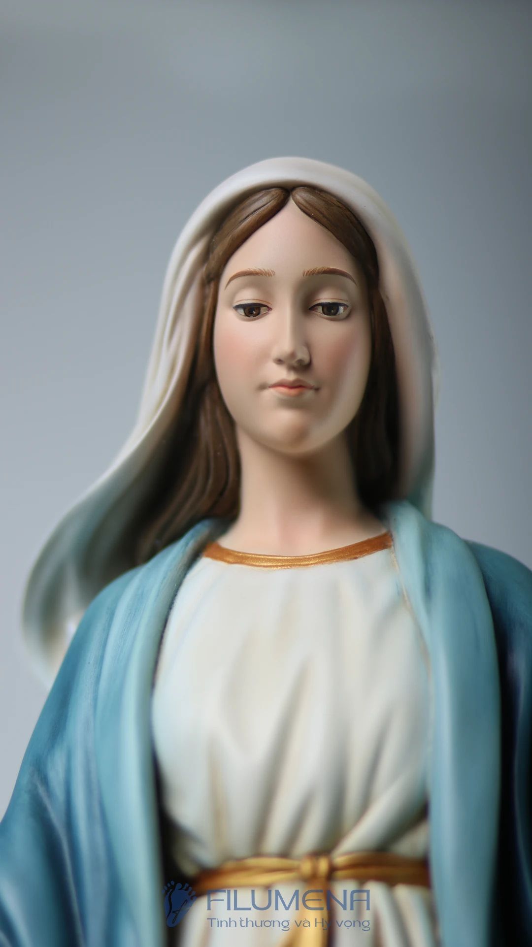 Tượng Đức Mẹ Ban Ơn cao 50 cm, 60 cm màu xanh nước biển