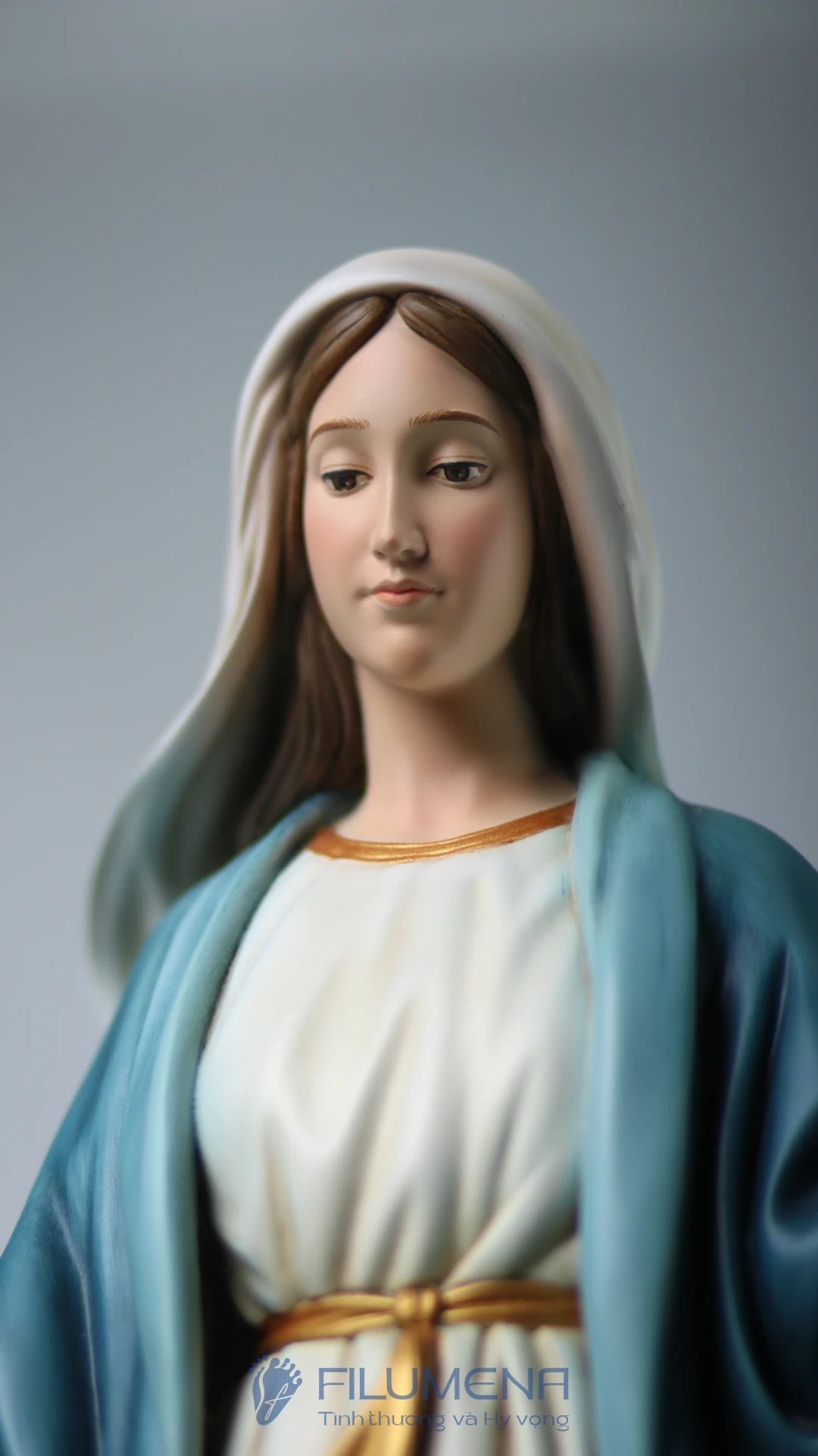 Tượng Đức Mẹ Ban Ơn cao 50 cm, 60 cm màu xanh nước biển