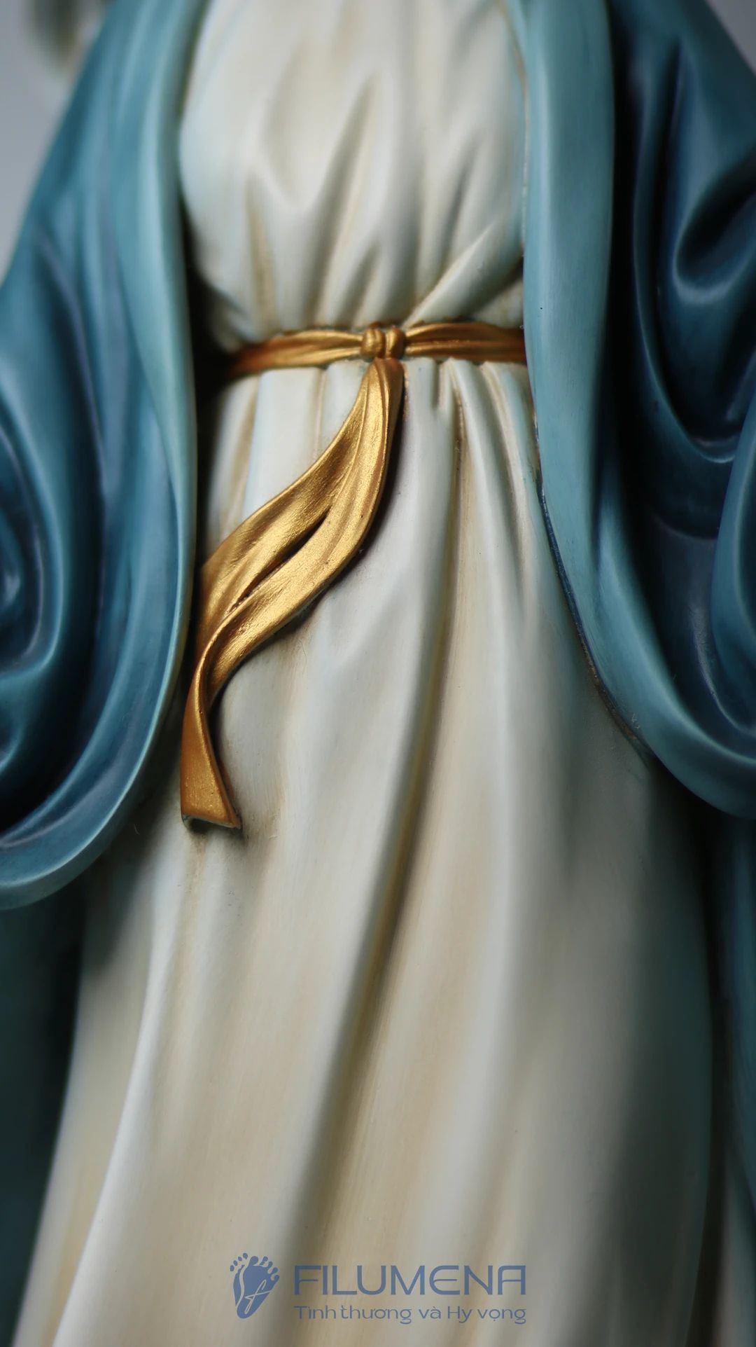 Tượng Đức Mẹ Ban Ơn cao 50 cm, 60 cm màu xanh nước biển