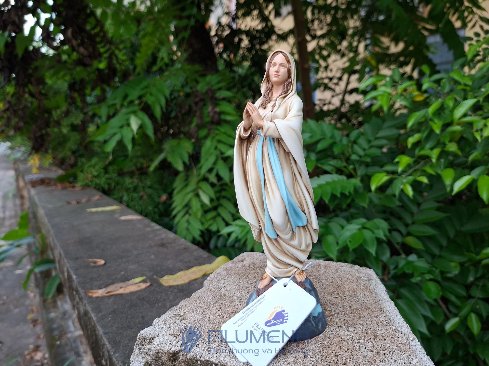 Tượng Đức Mẹ Lộ Đức cao 15 cm, 20 cm màu trắng