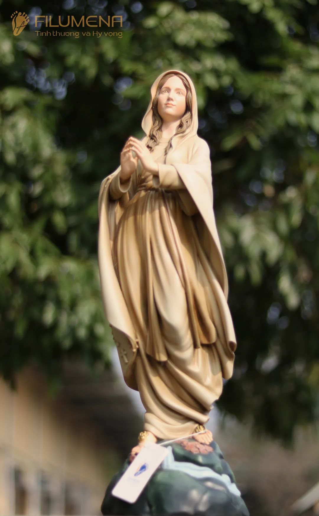 Tượng Đức Mẹ Lộ Đức cao 60 cm vẽ màu thủ công mã M2
