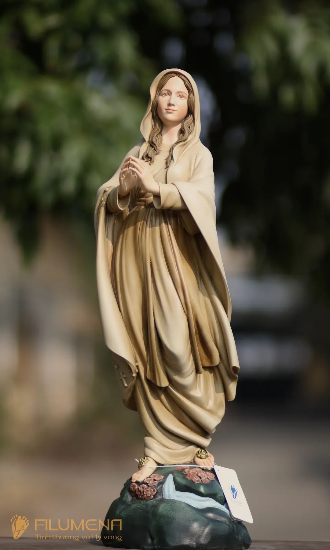 Tượng Đức Mẹ Lộ Đức cao 60 cm vẽ màu thủ công mã M2