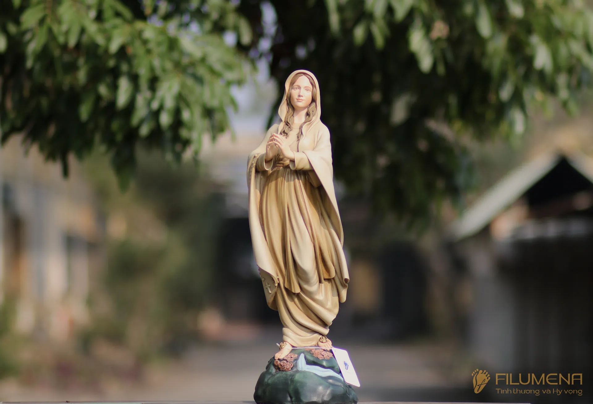 Tượng Đức Mẹ Lộ Đức cao 60 cm vẽ màu thủ công mã M2