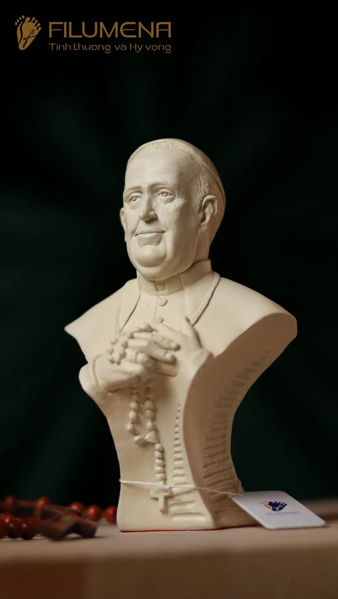 Tượng Đức Thánh Cha Phanxicô, cao 20 cm, màu M1