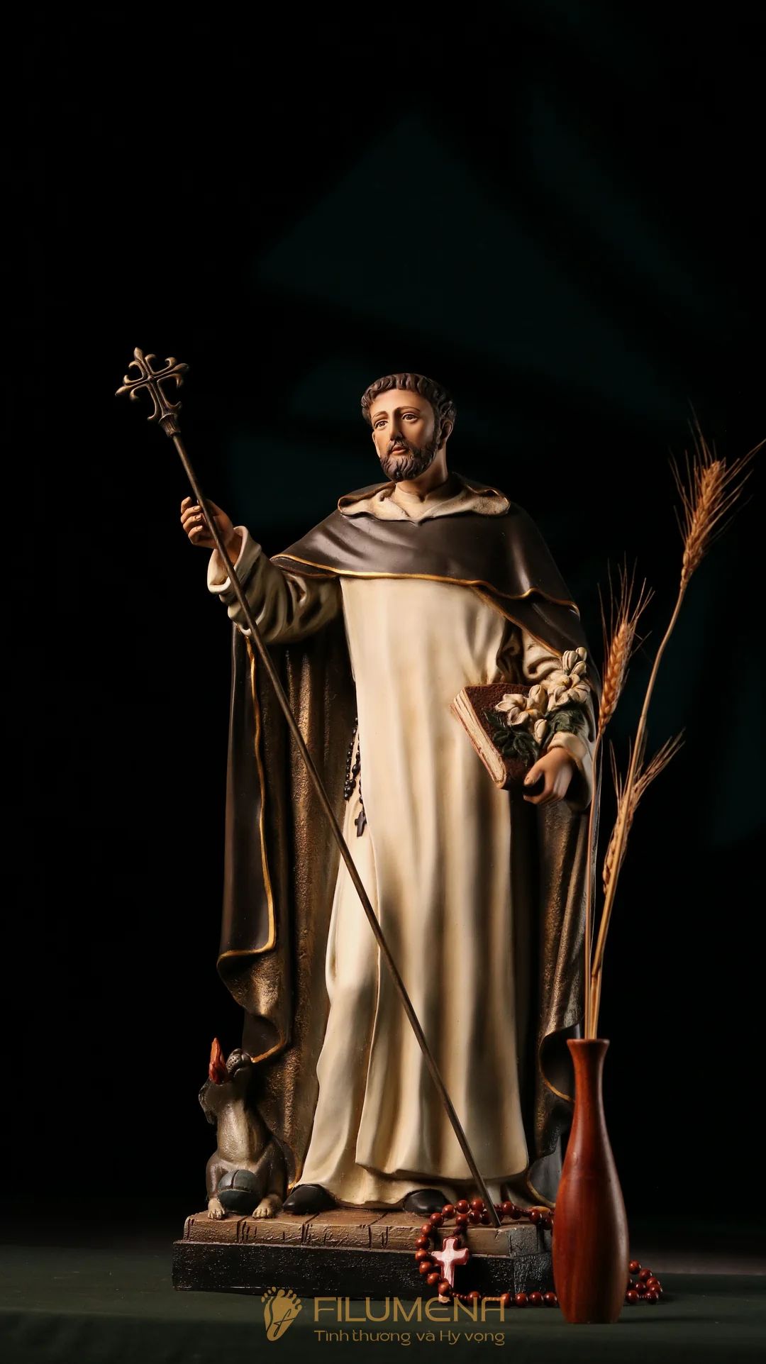 Tượng Thánh Đa Minh 60 cm