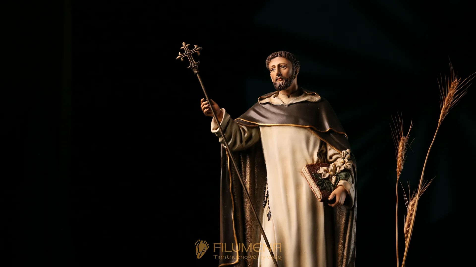 Tượng Thánh Đa Minh 60 cm