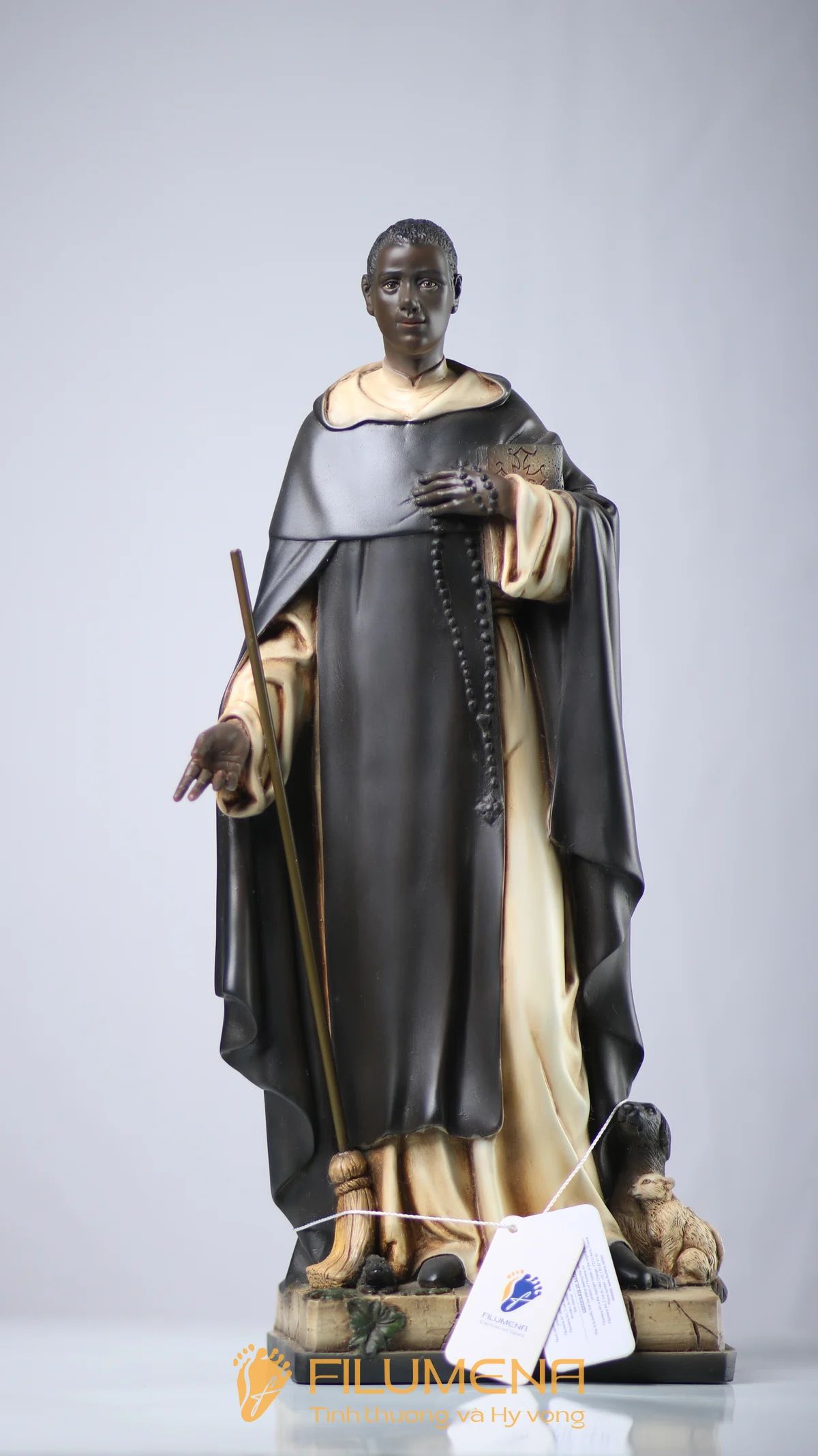 Tượng Thánh Martinô de Porres 40 cm