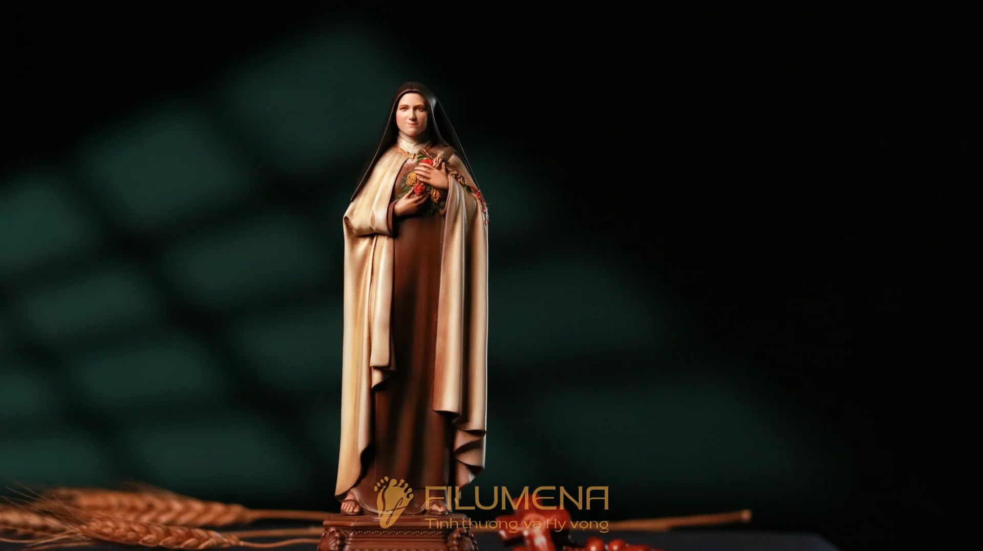 Tượng Thánh Tê-rê-sa Hài Đồng Giê-su 15 cm, 20 cm